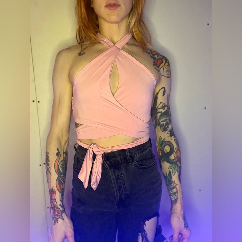 Pink wrap top - Picture 2 of 2